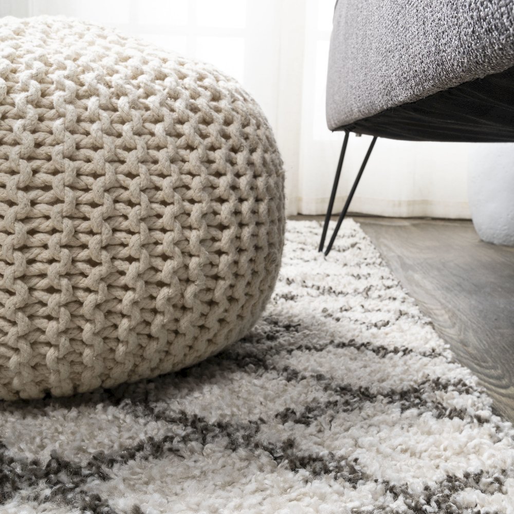 Algaida Moroccan Diamond Shag Area Rug. Picture 9