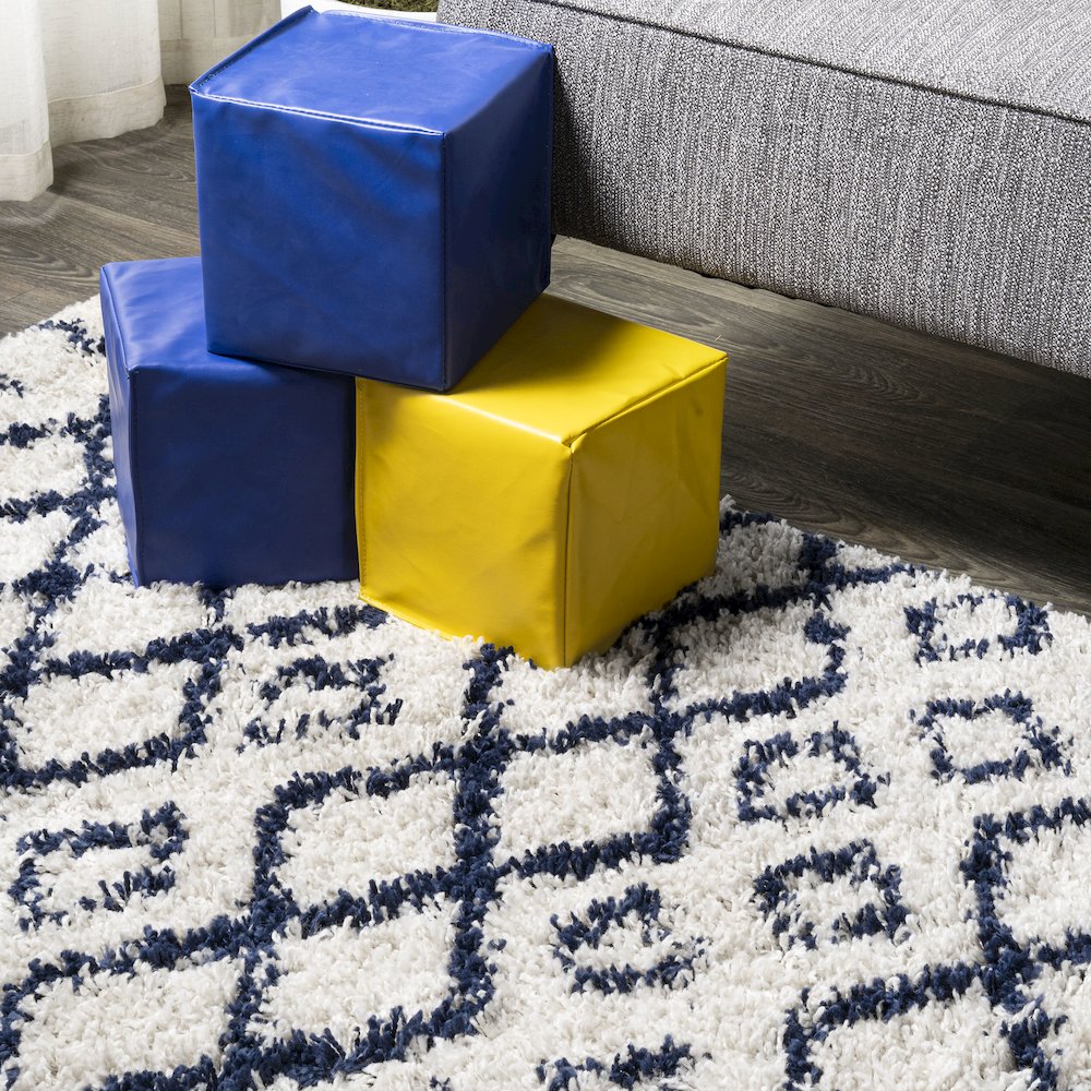 Algaida Moroccan Diamond Shag Area Rug. Picture 12