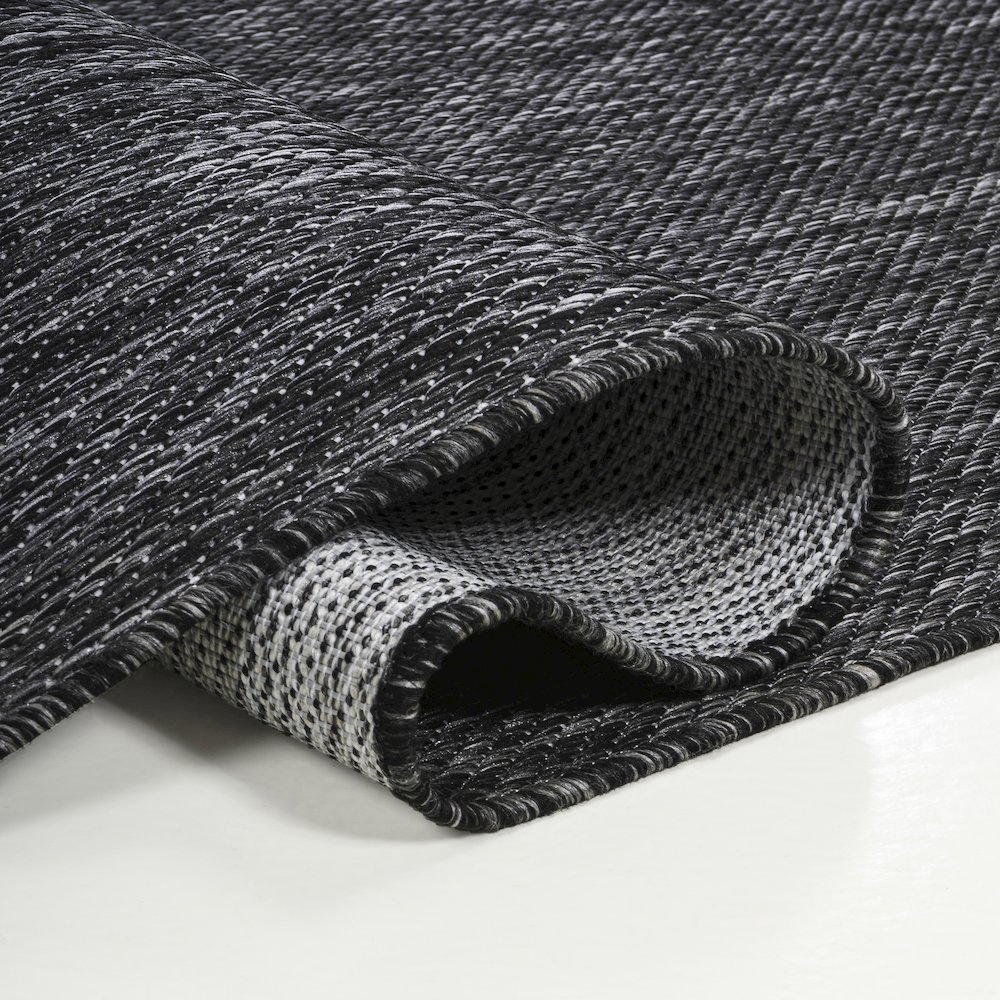 Miles Modern Minimalist Radius Corner Solid DarkIndoor/Outdoor Shaped  Rug. Picture 3