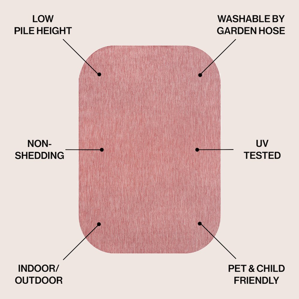 Miles Modern Minimalist Radius Corner SolidIndoor/Outdoor Shaped  Rug. Picture 2