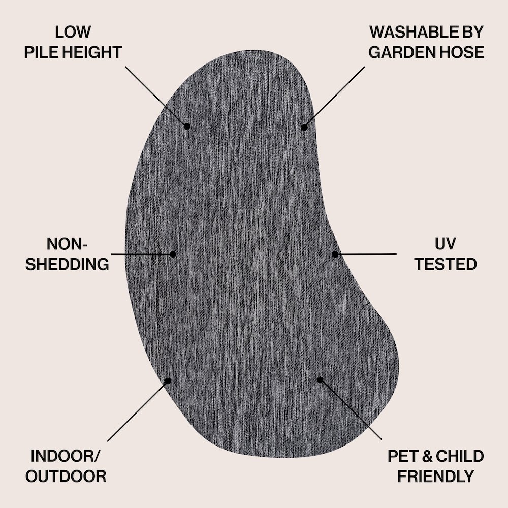 Evan Modern Rustic Organic Curve DarkIndoor/Outdoor Shaped  Rug. Picture 2