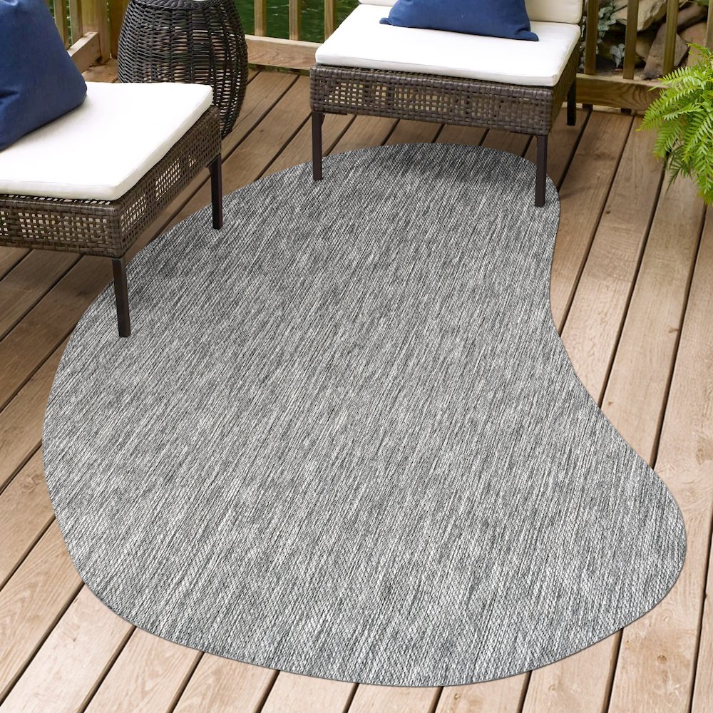 Evan Modern Rustic Organic CurveIndoor/Outdoor Shaped  Rug. Picture 1