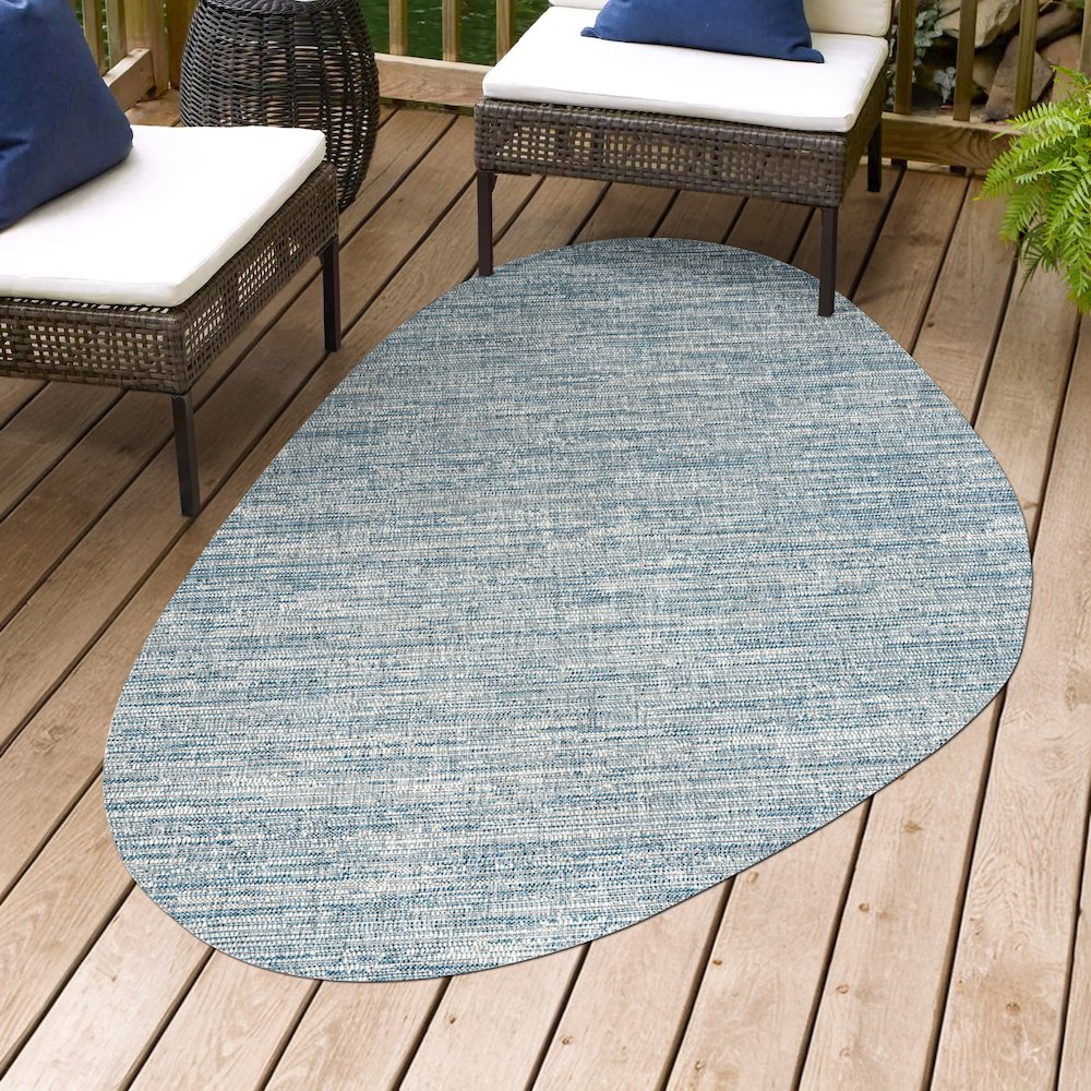 Callan Modern Rustic Abstract   Indoor/Outdoor Shaped  Rug. Picture 1