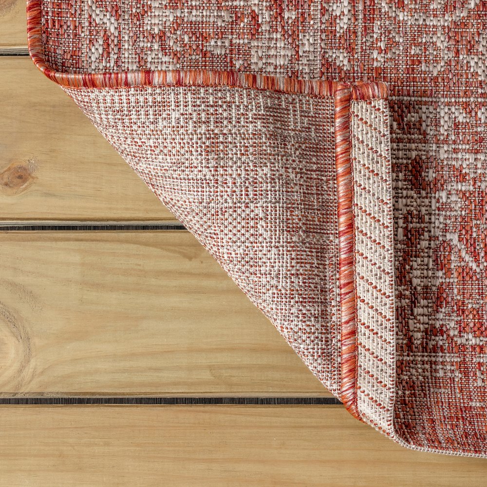 Tela Bohemian Textured Weave Floral Indoor/Outdoor Area Rug. Picture 6