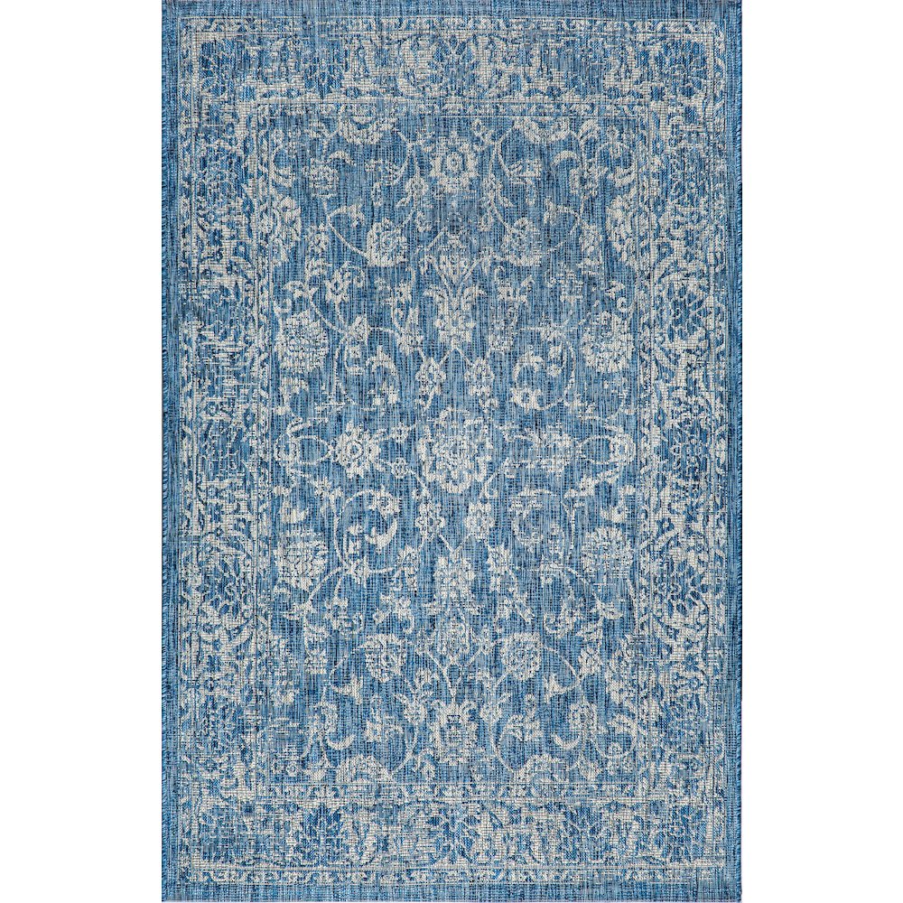 Tela Bohemian Textured Weave Floral Indoor/Outdoor Area Rug. Picture 1