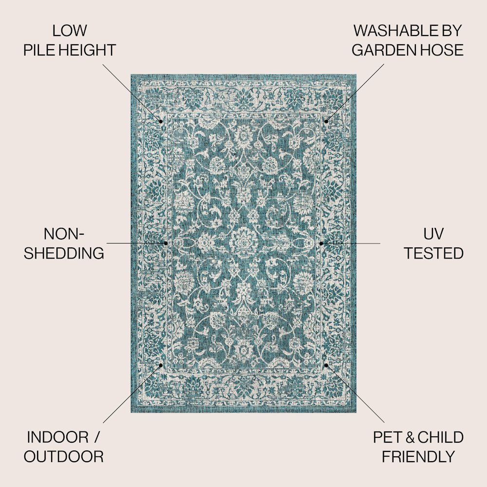 Tela Bohemian TetuWeave FloralIndoor/Outdoor  Rug. Picture 3