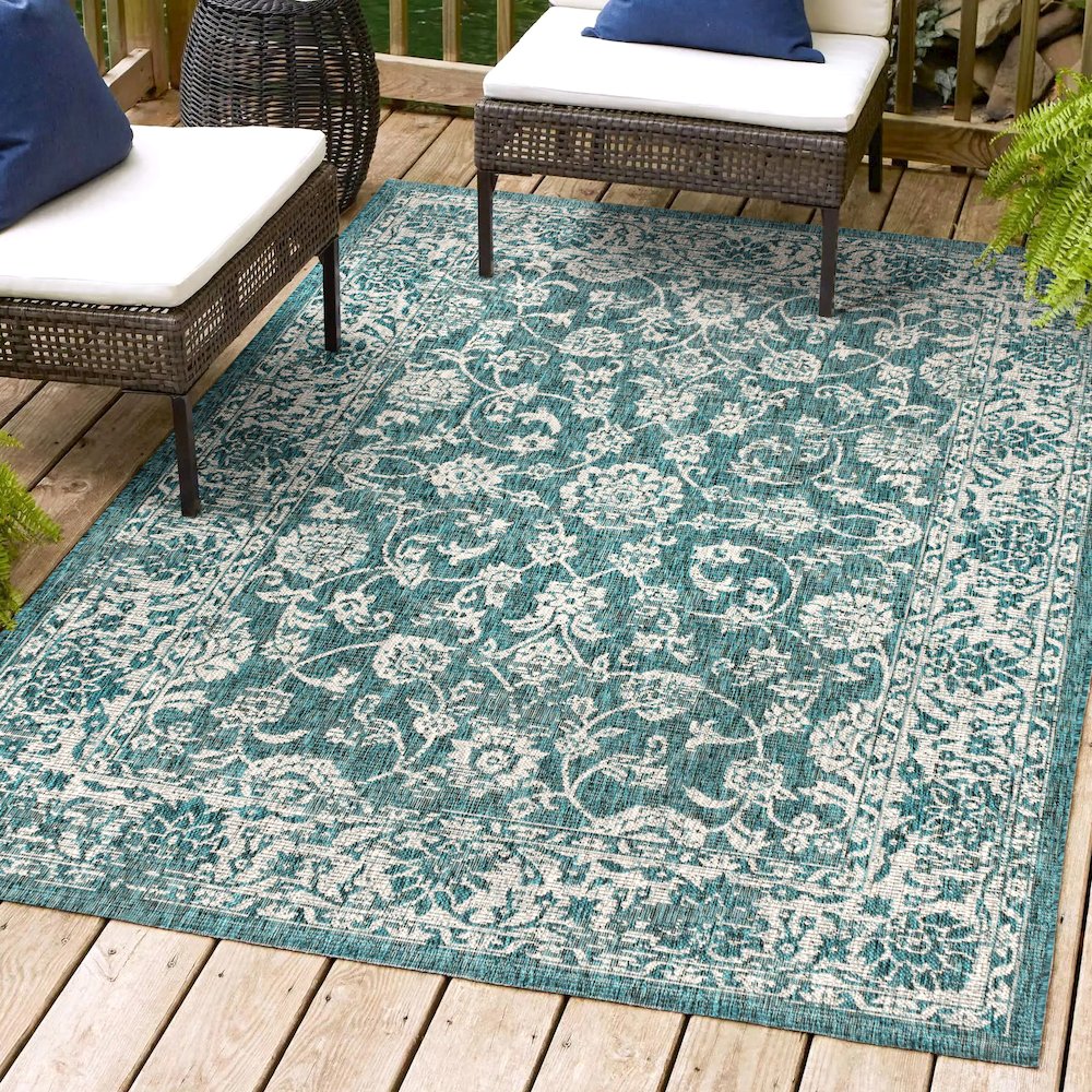 Tela Bohemian TetuWeave FloralIndoor/Outdoor  Rug. Picture 2