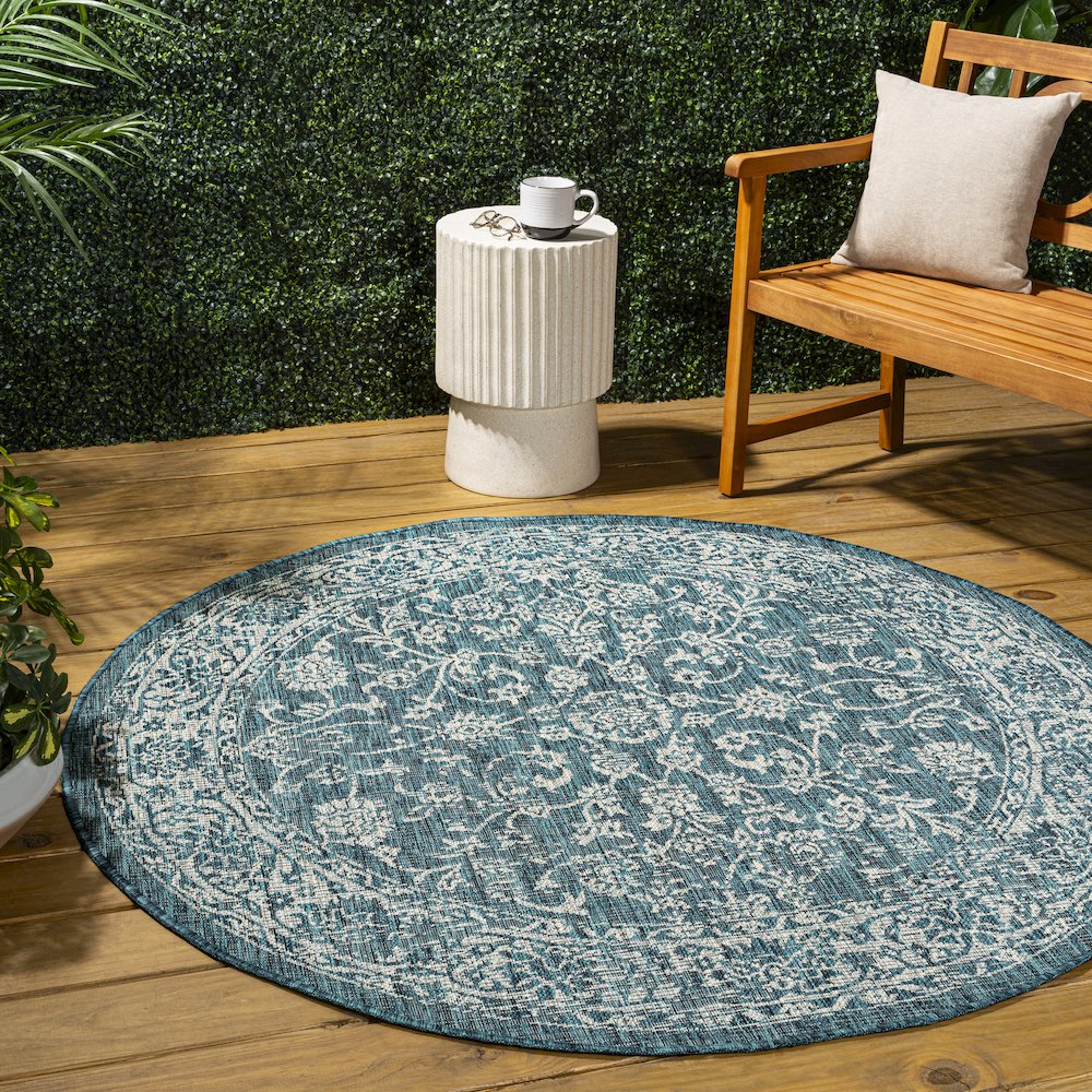Tela Bohemian TetuWeave Floral  Indoor/Outdoor  Rug. Picture 1