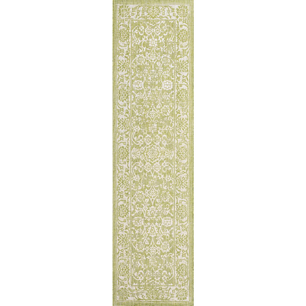Tela Bohemian Textured Weave Floral Indoor/Outdoor Area Rug. Picture 1