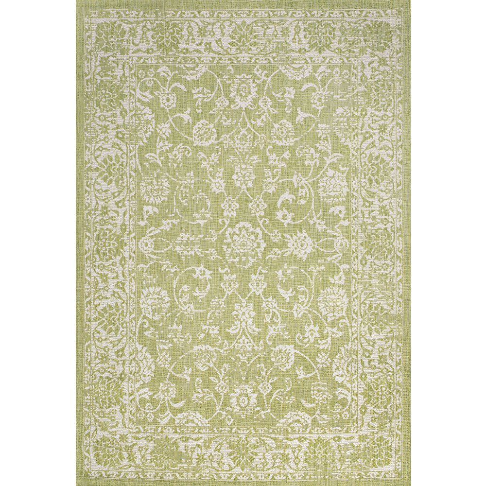 Tela Bohemian Textured Weave Floral Indoor/Outdoor Area Rug. Picture 1