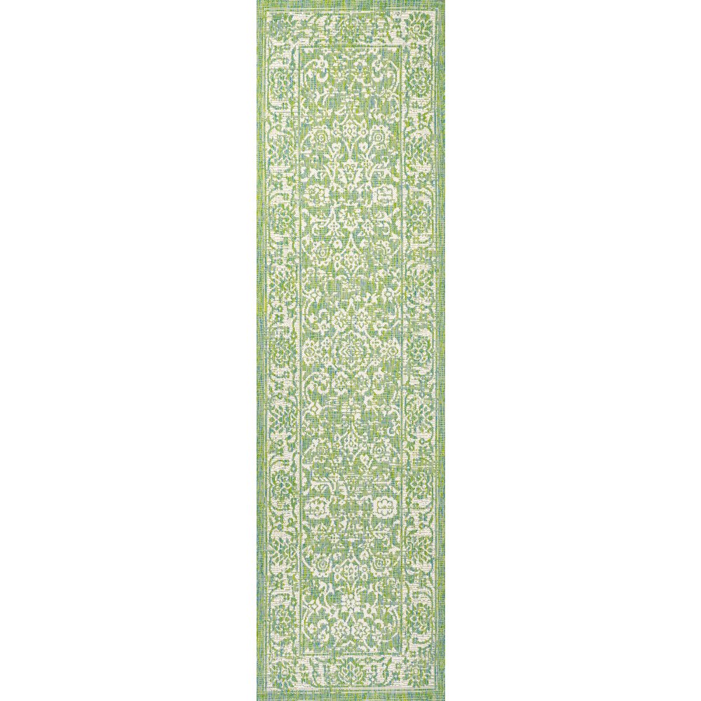 Tela Bohemian Textured Weave Floral Indoor/Outdoor Area Rug. Picture 1