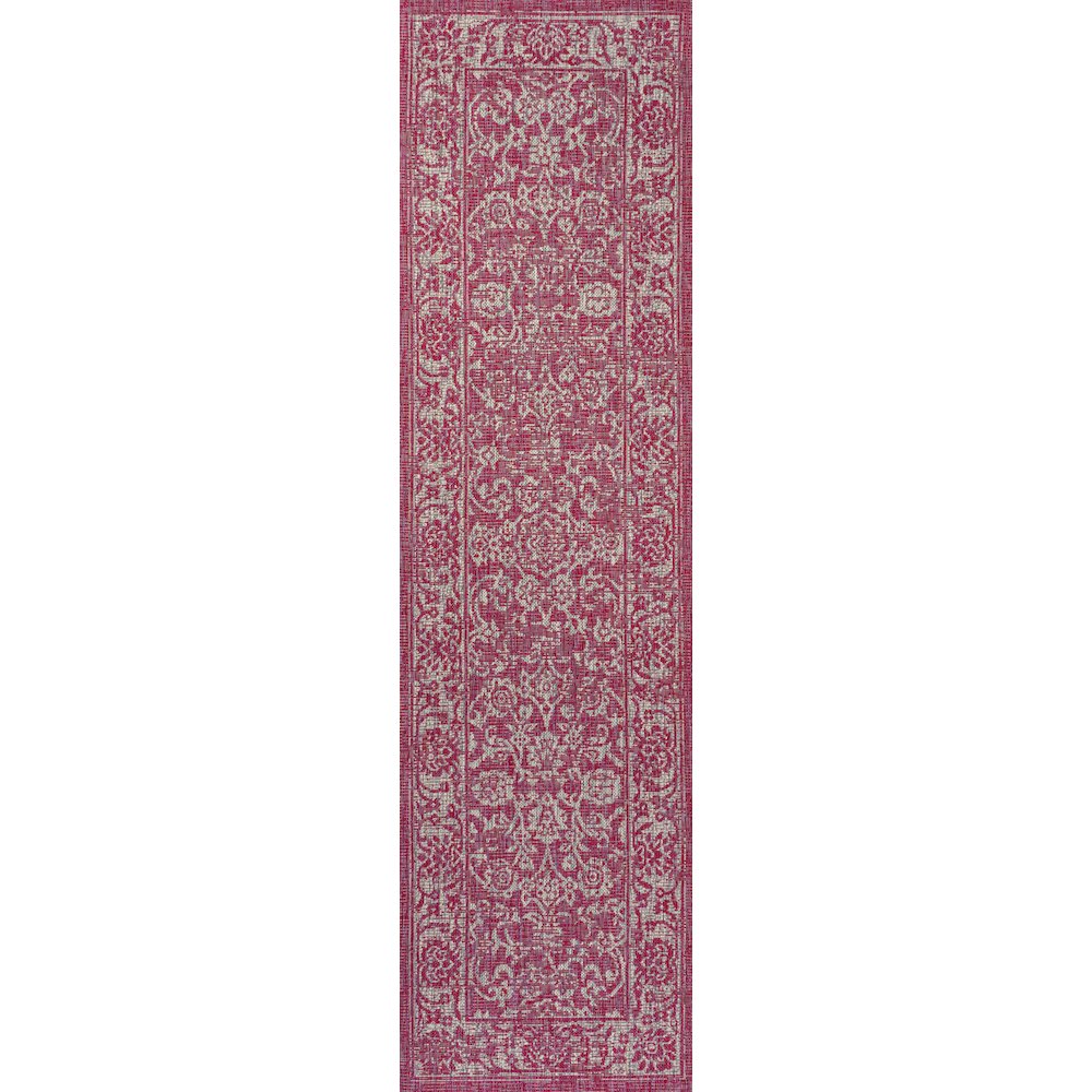 Tela Bohemian Textured Weave Floral Indoor/Outdoor Area Rug. Picture 1