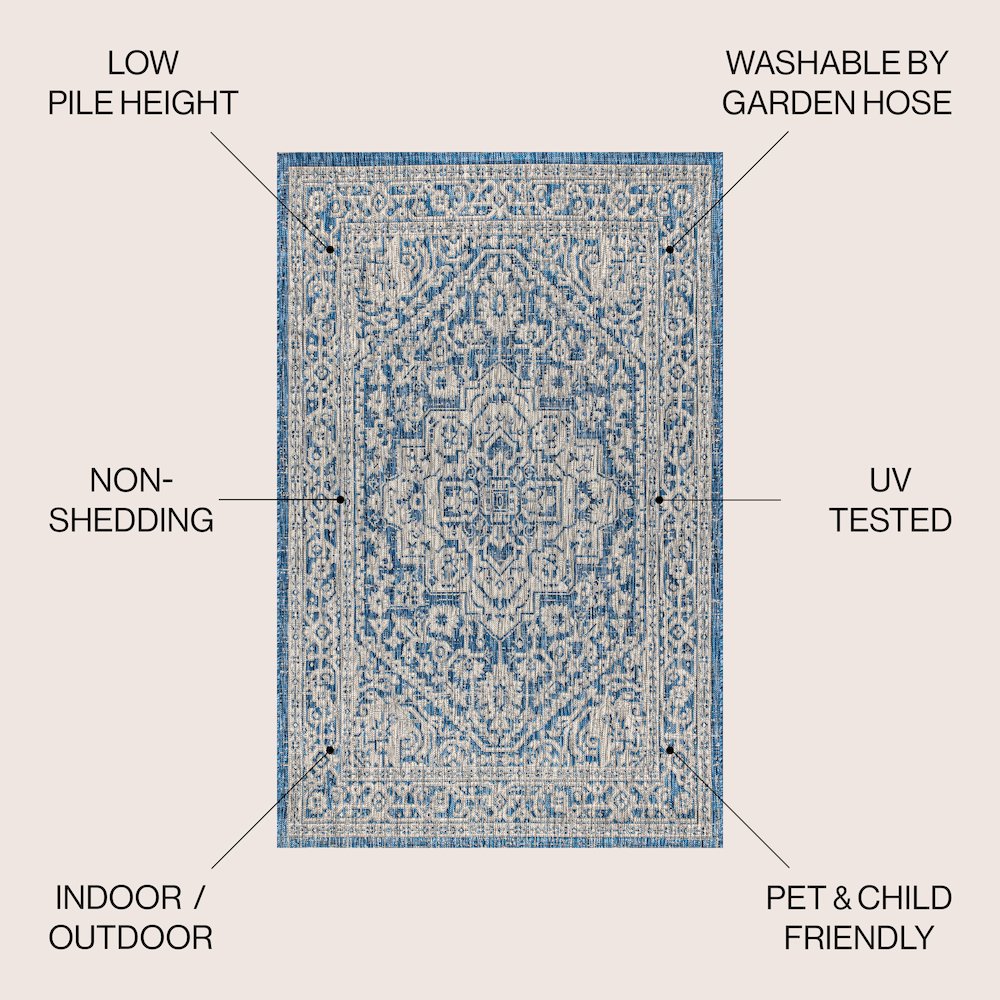 Sinjuri Medallion TetuWeaveIndoor/Outdoor  Rug. Picture 3