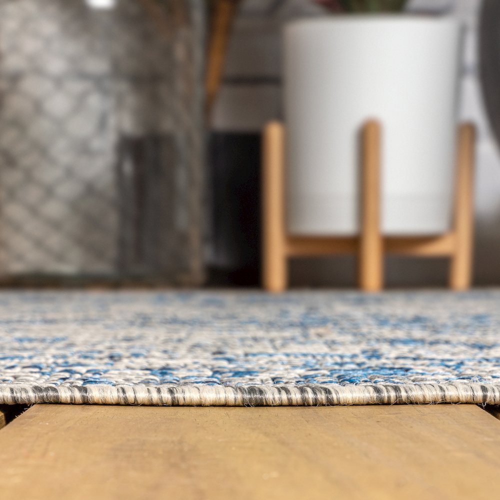 Rozetta Boho Medallion Textured Weave Indoor/Outdoor Area Rug. Picture 9