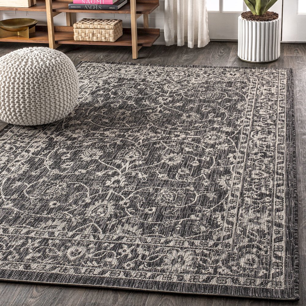 Palazzo Vine And Border Textured Weave Indoor/Outdoor Area Rug. Picture 4