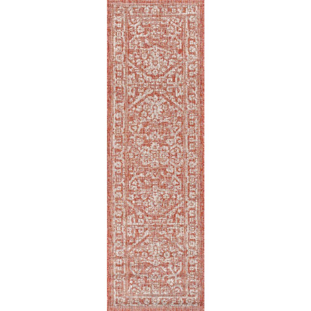 Malta Bohemian Medallion Textured Weave Indoor/Outdoor Area Rug. Picture 1