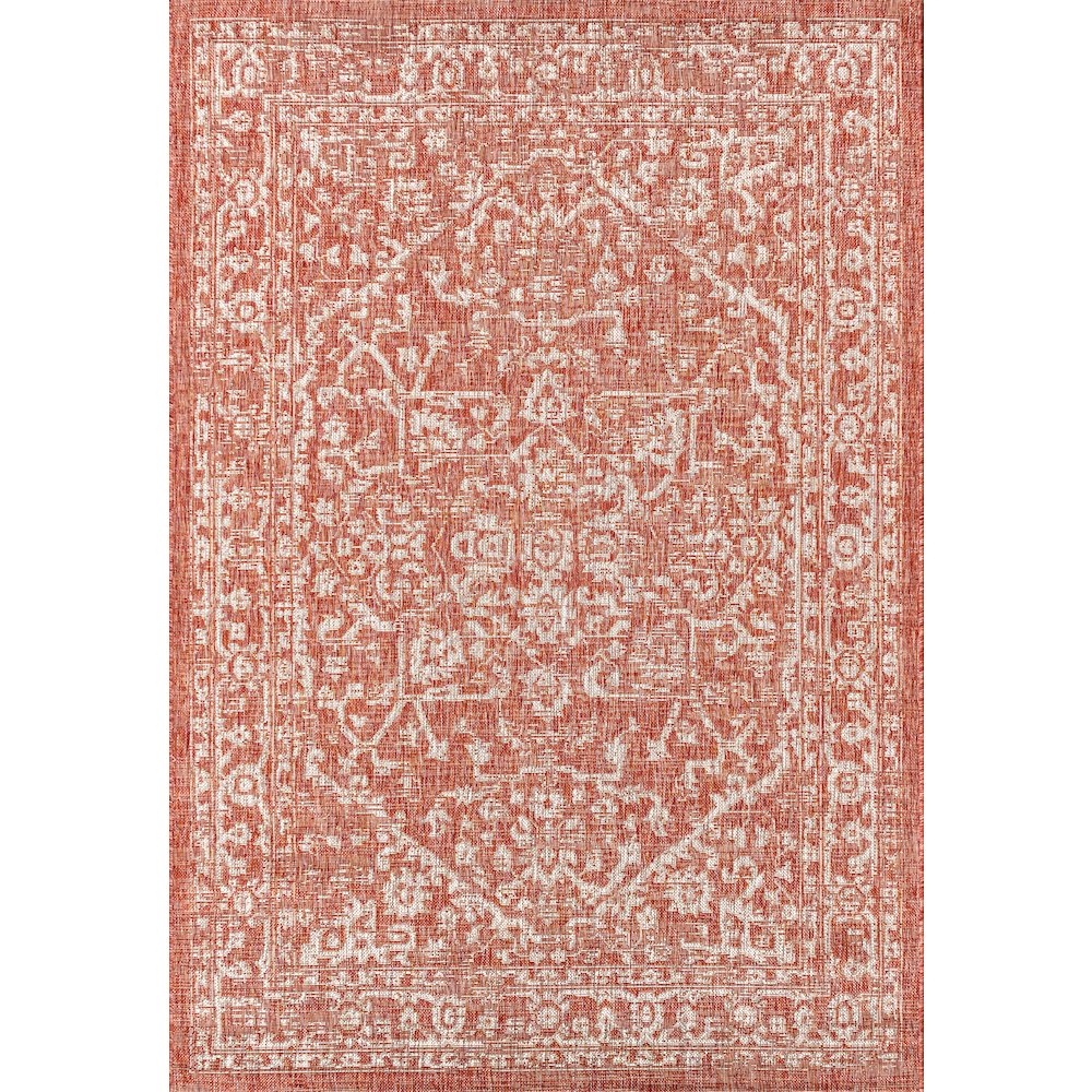 Malta Bohemian Medallion Textured Weave Indoor/Outdoor Area Rug. Picture 1
