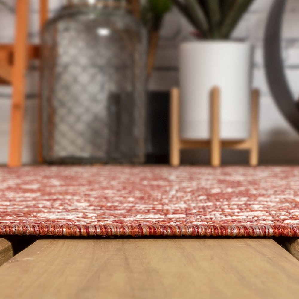 Malta Bohemian Medallion Textured Weave Indoor/Outdoor Area Rug. Picture 9