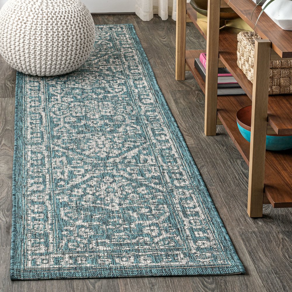 Malta Bohemian Medallion Textured Weave Indoor/Outdoor Area Rug. Picture 2