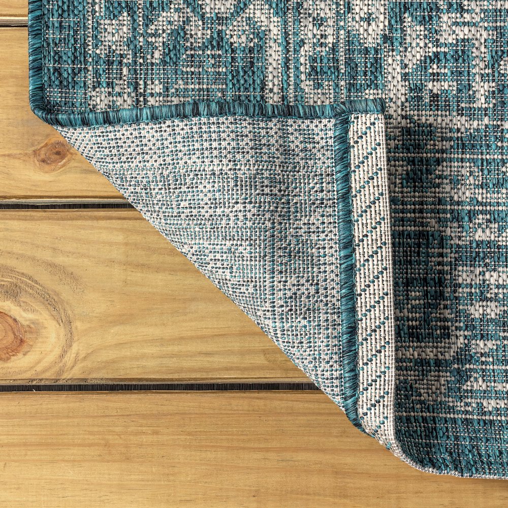 Malta Bohemian Medallion Textured Weave Indoor/Outdoor Area Rug. Picture 3