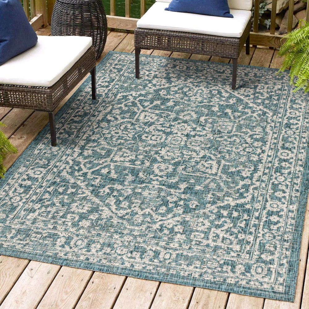 Malta Bohemian Medallion TetuWeaveIndoor/Outdoor  Rug. Picture 2