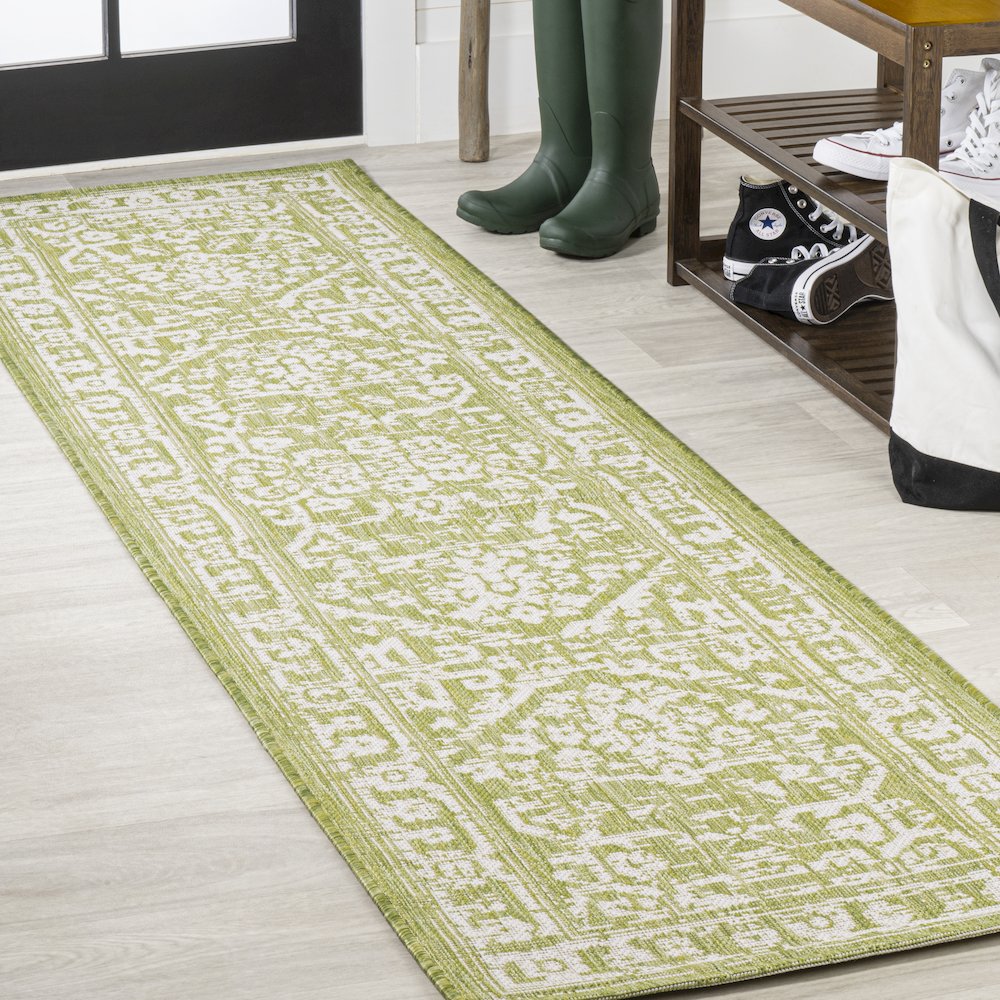 Malta Bohemian Medallion Textured Weave Indoor/Outdoor Area Rug. Picture 2