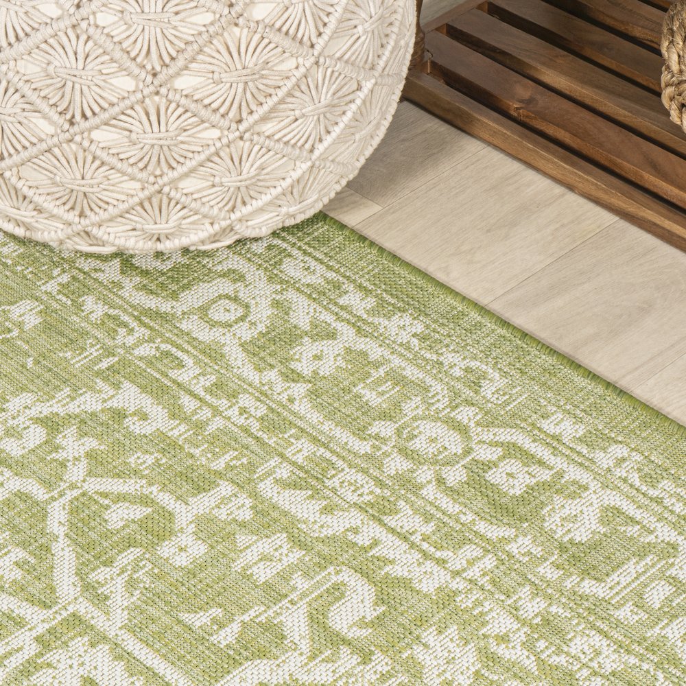 Malta Bohemian Medallion Textured Weave Indoor/Outdoor Area Rug. Picture 4