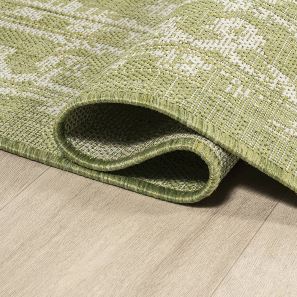 Malta Bohemian Medallion Textured Weave Indoor/Outdoor Area Rug. Picture 6