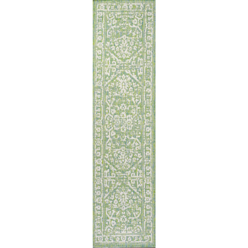 Malta Bohemian Medallion Textured Weave Indoor/Outdoor Area Rug. Picture 1