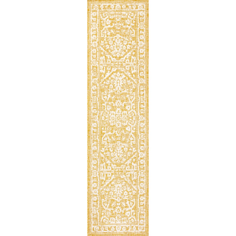 Malta Bohemian Medallion Textured Weave Indoor/Outdoor Area Rug. Picture 1
