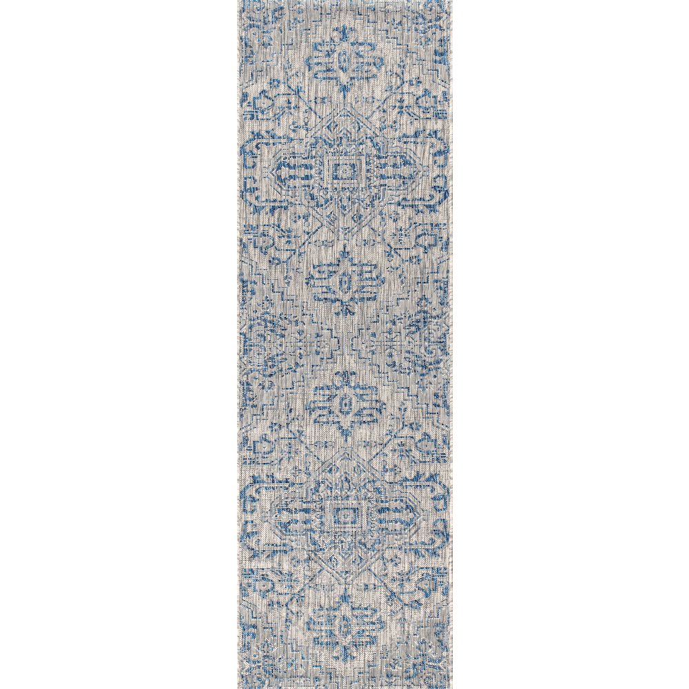 Estrella Bohemian Medallion Textured Weave Indoor/Outdoor Area Rug. Picture 1