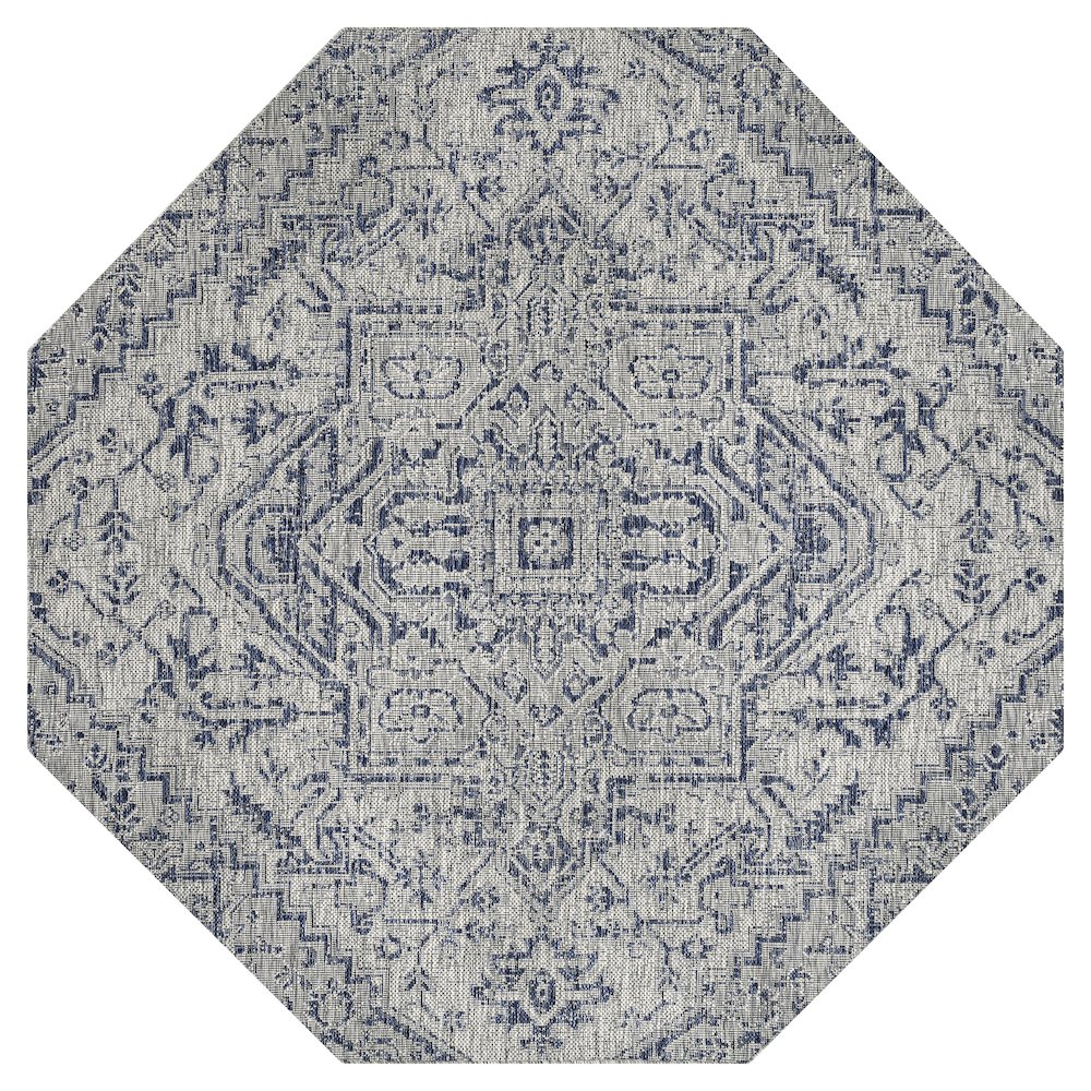 Estrella Bohemian Medallion Textured Weave Red/Taupe Indoor/Outdoor Area Rug. Picture 1