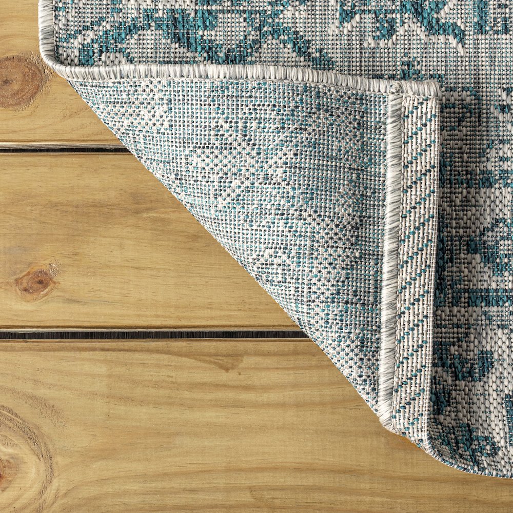 Estrella Bohemian Medallion Textured Weave Indoor/Outdoor Area Rug. Picture 3
