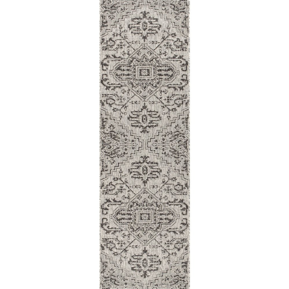 Estrella Bohemian Medallion Textured Weave Indoor/Outdoor Area Rug. Picture 1
