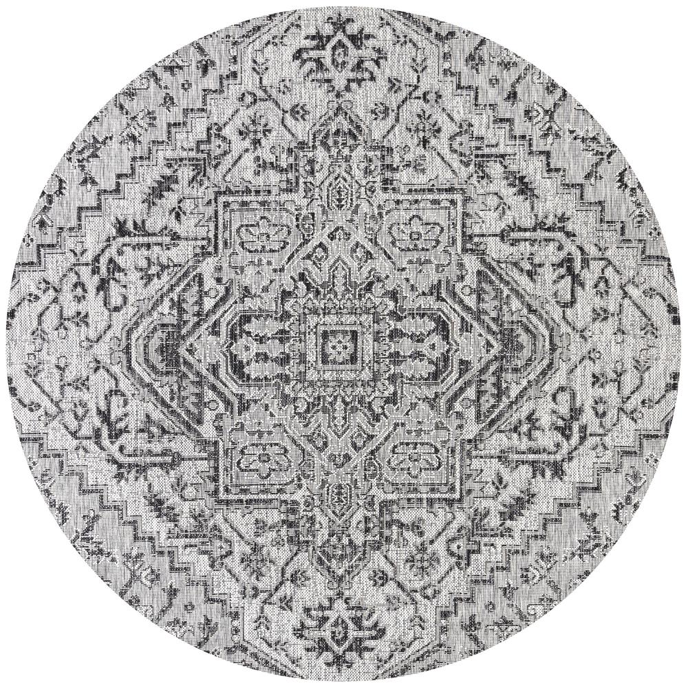 Estrella Bohemian Medallion Textured Weave Indoor/Outdoor Area Rug. Picture 2