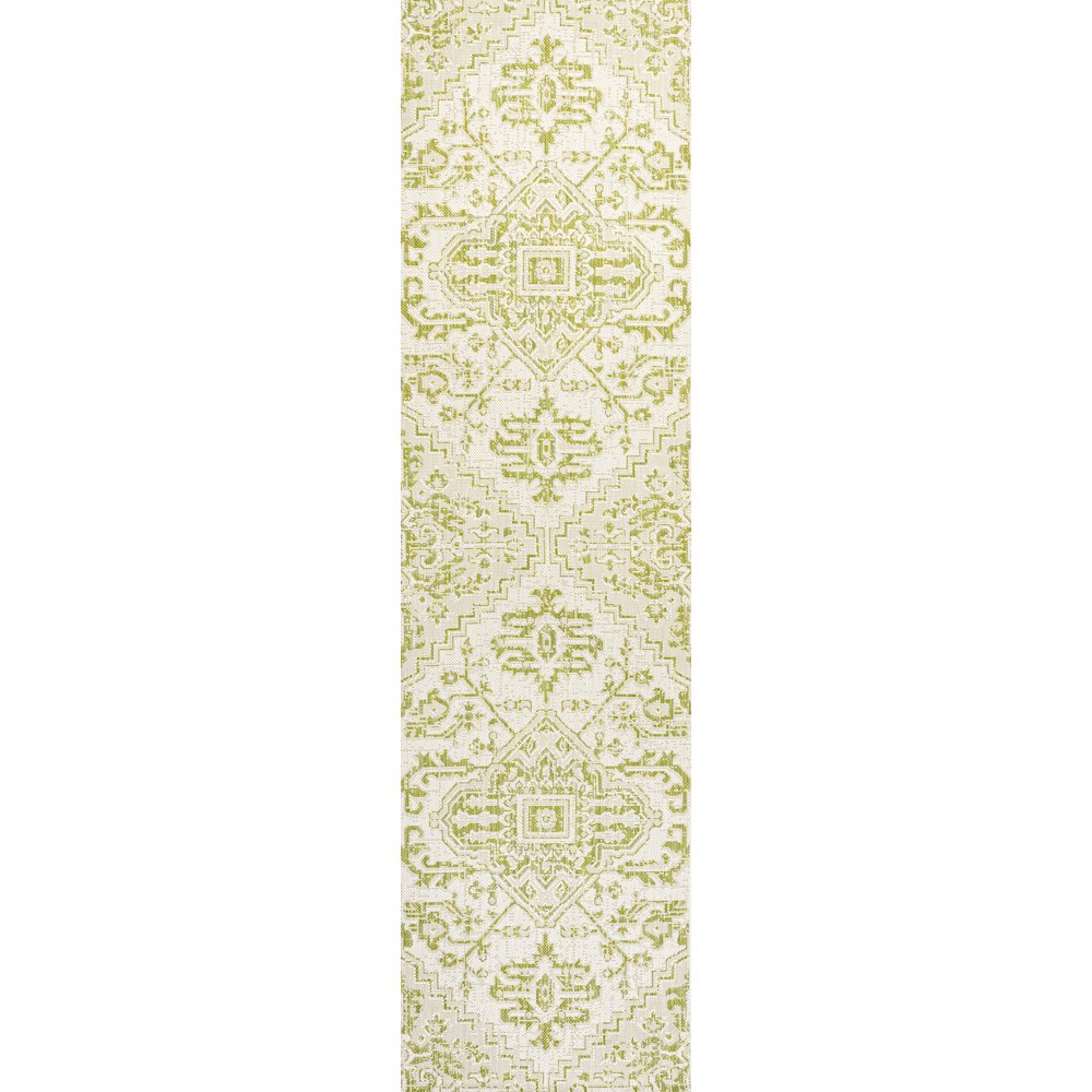 Estrella Bohemian Medallion Textured Weave Indoor/Outdoor Area Rug. Picture 1