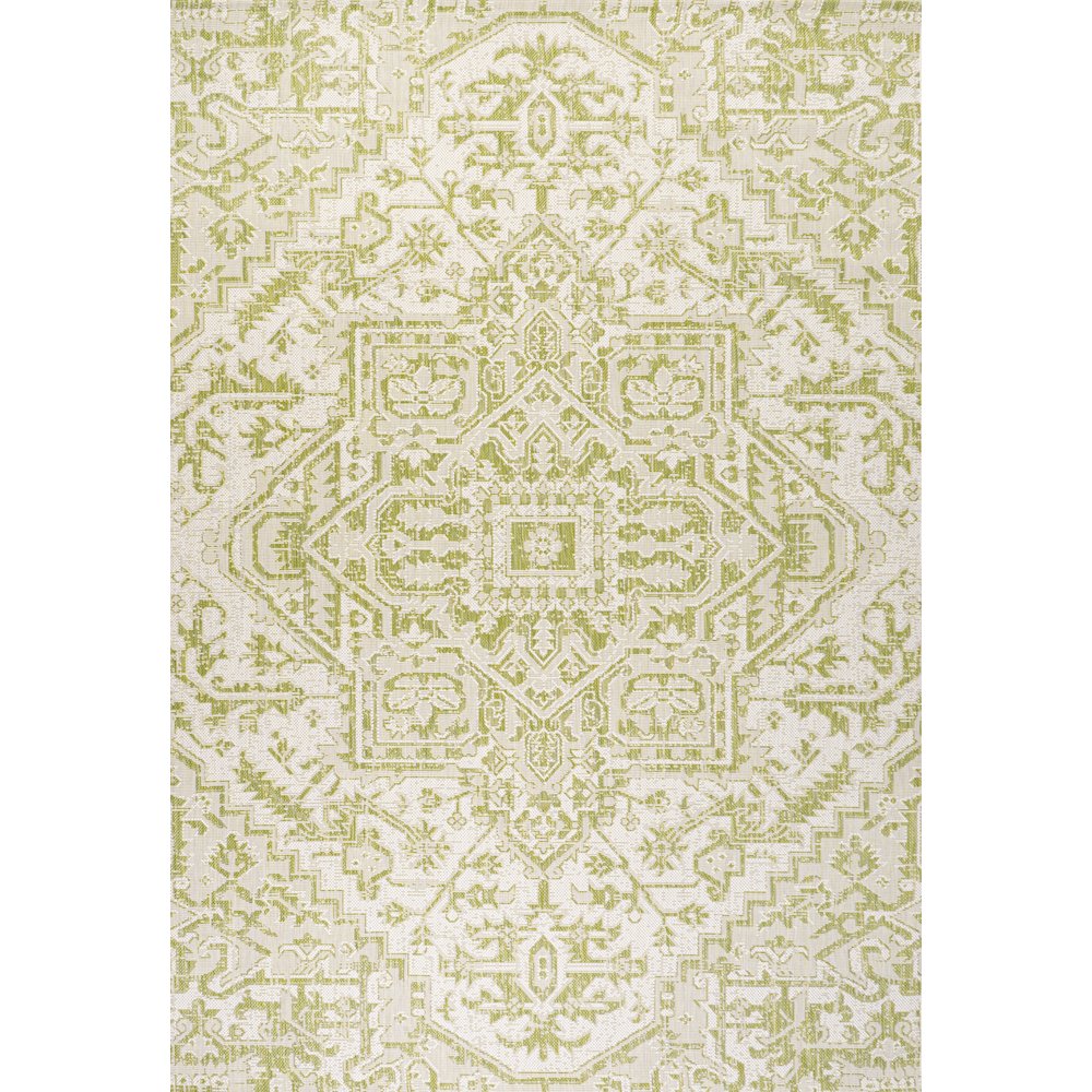 Estrella Bohemian Medallion Textured Weave Indoor/Outdoor Area Rug. Picture 1