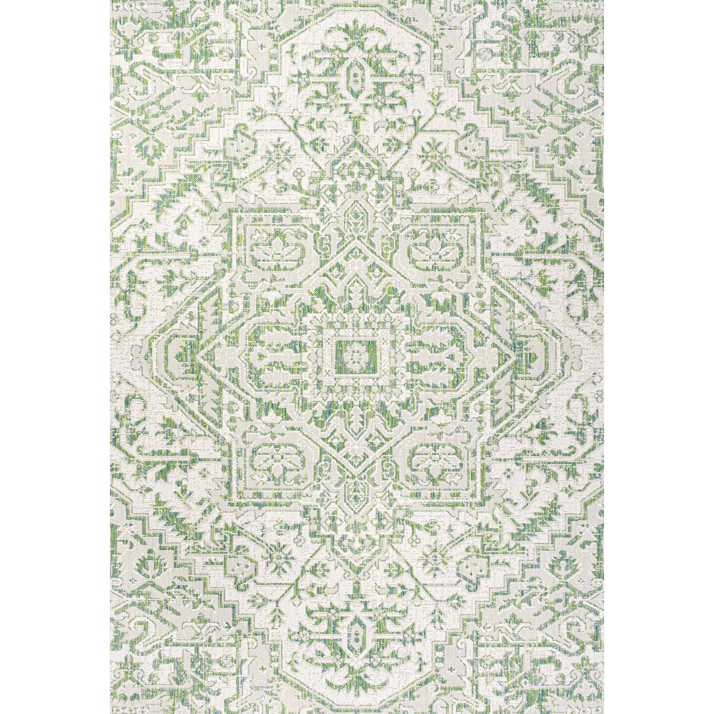 Estrella Bohemian Medallion Textured Weave Indoor/Outdoor Area Rug. Picture 1