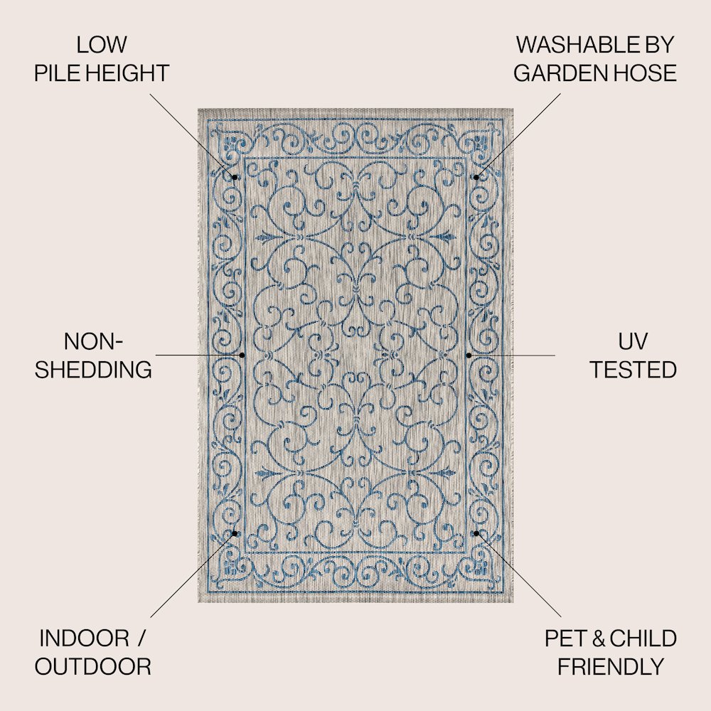 Charleston Vintage Filigree TetuWeaveIndoor/Outdoor  Rug. Picture 3