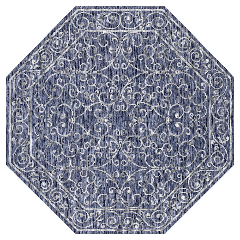 Charleston Vintage Filigree Textured Weave Beige/Brown Indoor/Outdoor Area Rug. Picture 1