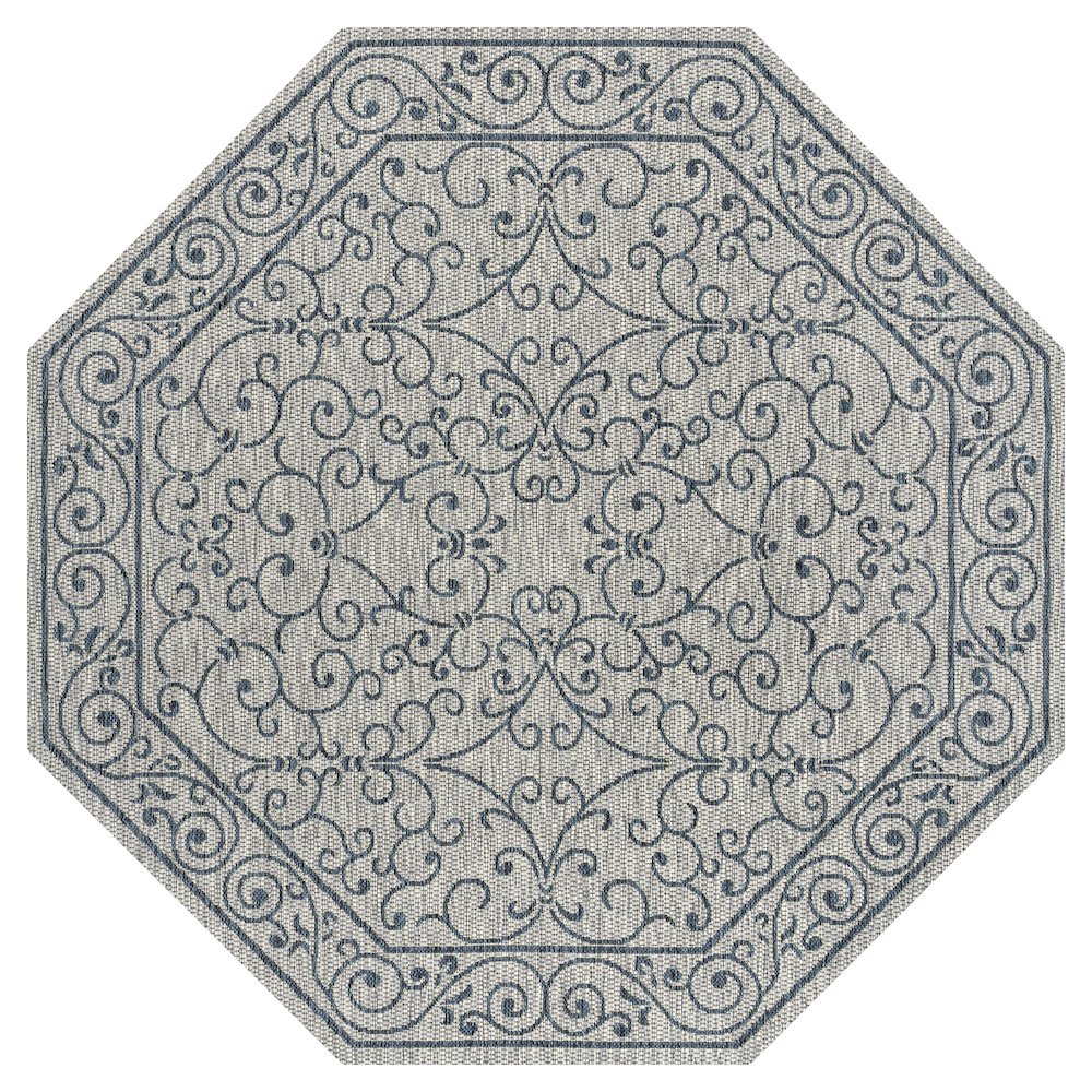 Charleston Vintage Filigree Textured Weave Beige/Brown Indoor/Outdoor Area Rug. Picture 1