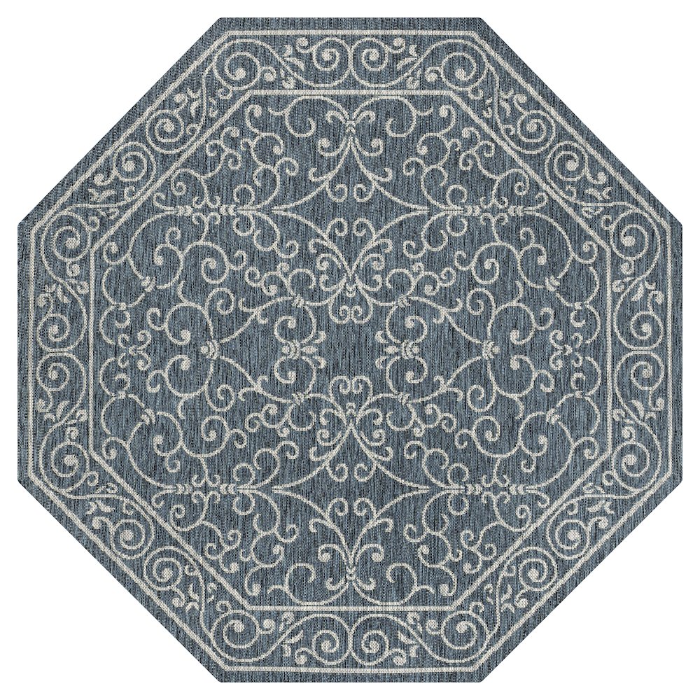 Charleston Vintage Filigree Textured Weave Beige/Brown Indoor/Outdoor Area Rug. Picture 1