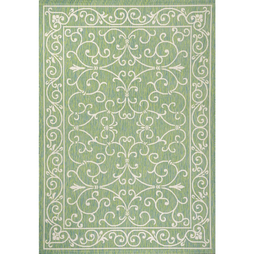 Charleston Vintage Filigree Textured Weave Indoor/Outdoor Area Rug. Picture 1