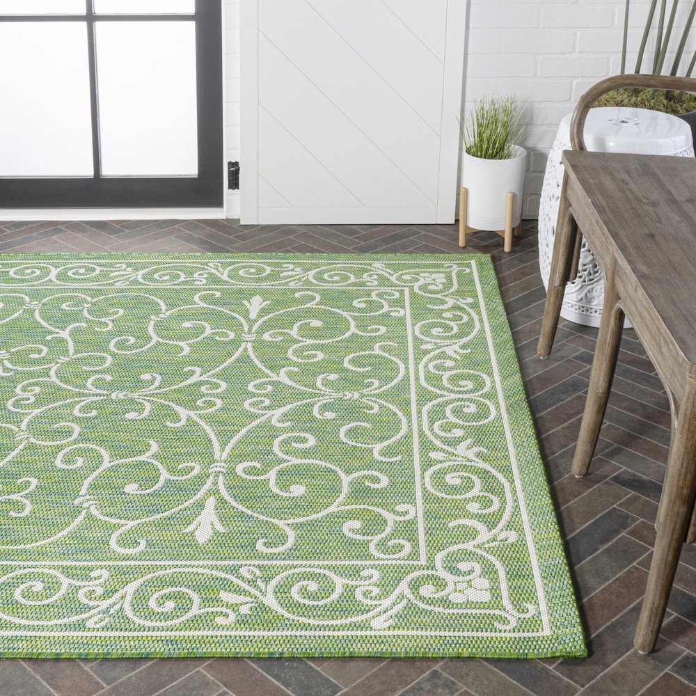 Charleston Vintage Filigree Textured Weave Indoor/Outdoor Area Rug. Picture 7