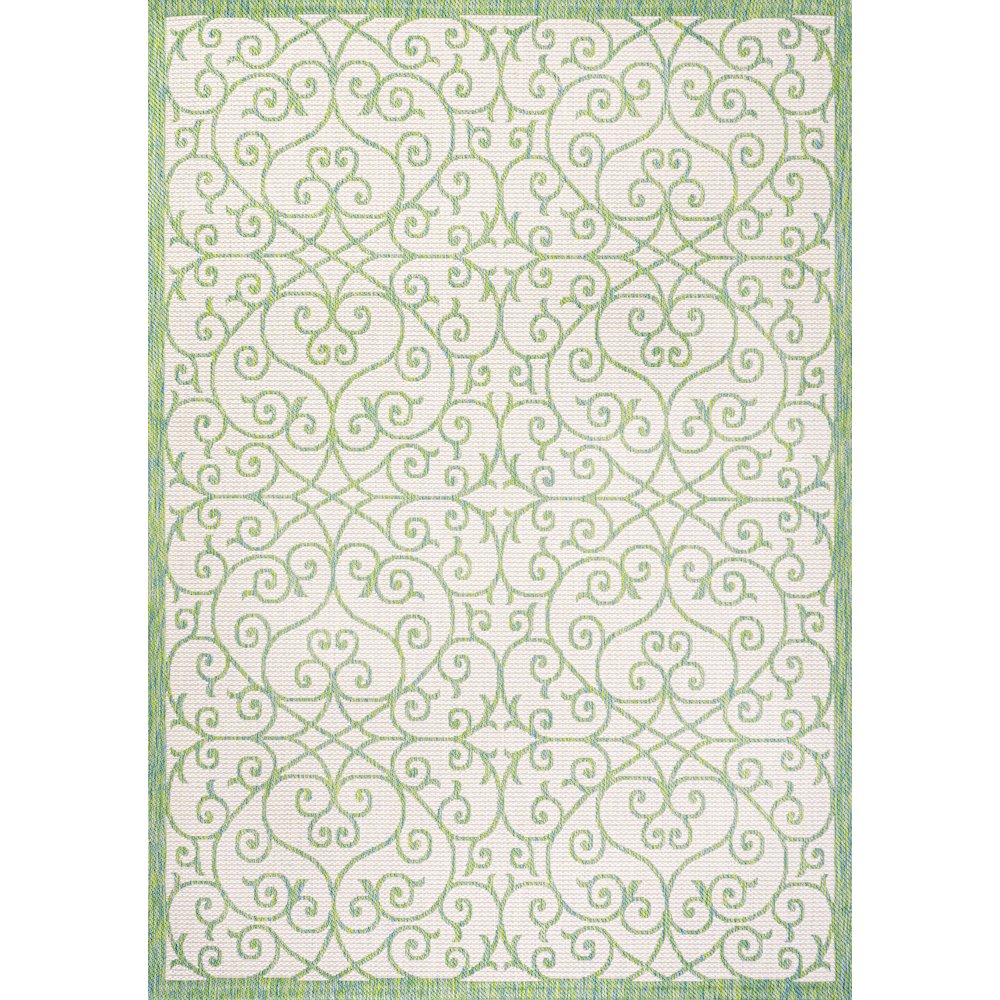 Madrid Vintage Filigree Textured Weave Indoor/Outdoor Area Rug. Picture 1