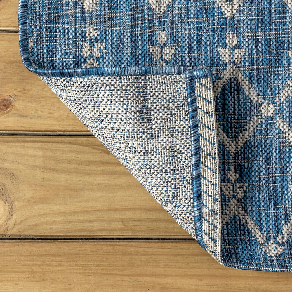 Ourika Moroccan Geometric Textured Weave Indoor/Outdoor Runner Rug. Picture 3