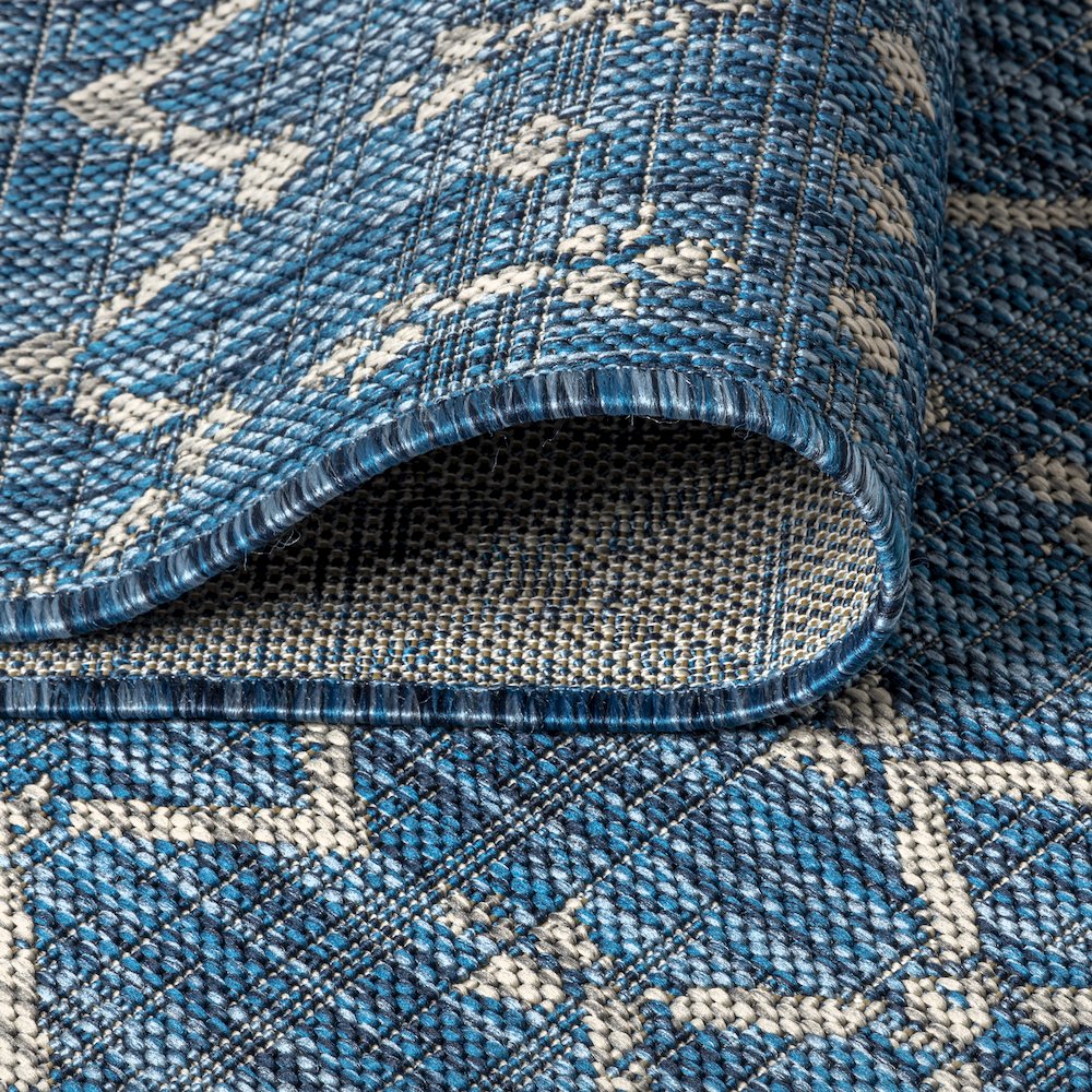 Ourika Moroccan Geometric Textured Weave Indoor/Outdoor Runner Rug. Picture 6