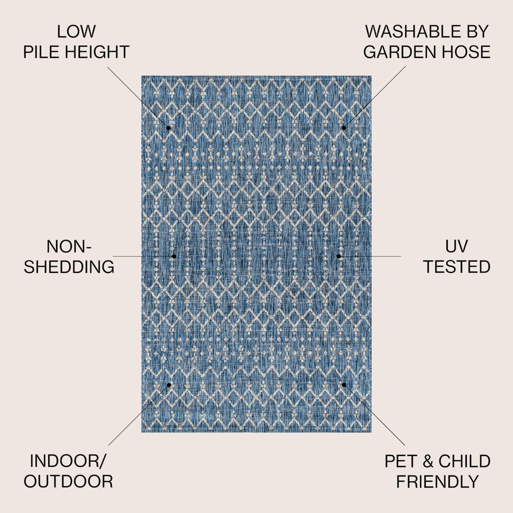 Ourika Moroccan Geometric TetuWeaveIndoor/Outdoor  Rug. Picture 3