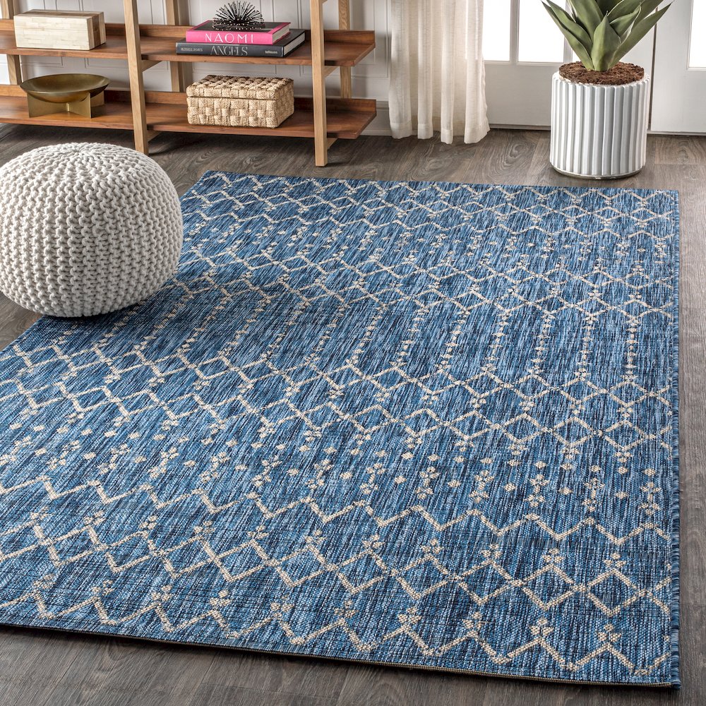 Ourika Moroccan Geometric Textured Weave Indoor/Outdoor Area Rug. Picture 3