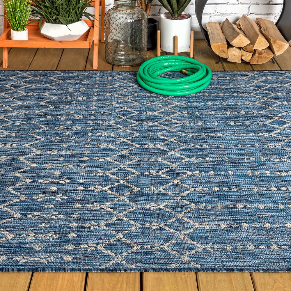 Ourika Moroccan Geometric Textured Weave Indoor/Outdoor Area Rug. Picture 4